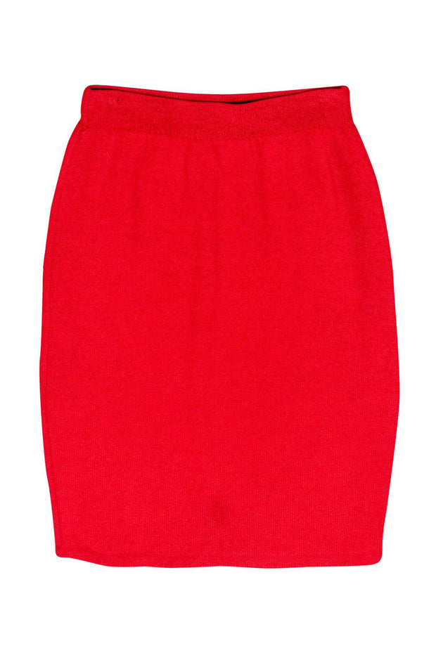 Current Boutique-St. John - Red Knit Pencil Skirt Sz S