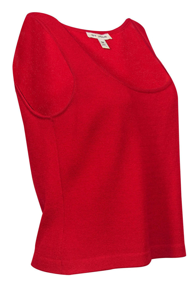 Current Boutique-St. John - Red Knit Tank Sz M