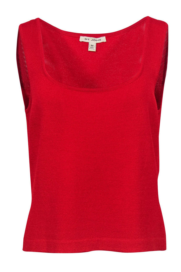 Current Boutique-St. John - Red Knit Tank Sz M