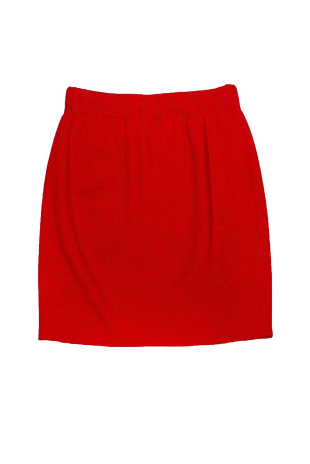 Current Boutique-St. John - Red Knitted Skirt Sz 2