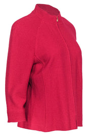 Current Boutique-St. John - Ruby Pink Knit Zip-Up Jacket Sz 12