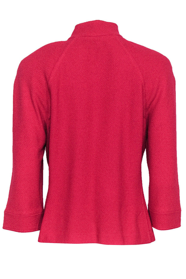 Current Boutique-St. John - Ruby Pink Knit Zip-Up Jacket Sz 12