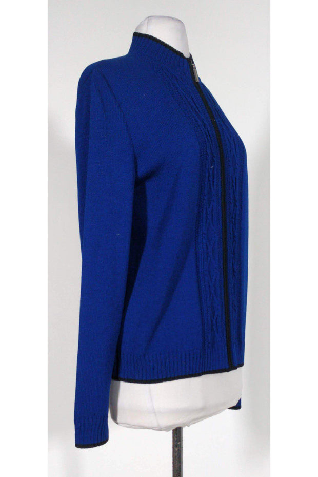 Current Boutique-St. John Sport - Blue Knit Zip Jacket Sz S