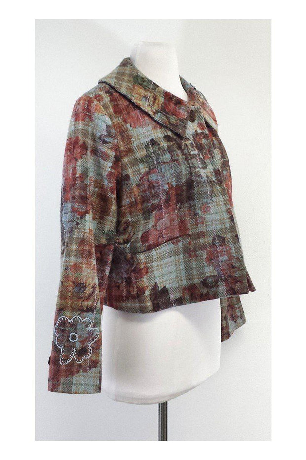 Current Boutique-St. John Sport - Floral & Plaid Wool Jacket Sz M