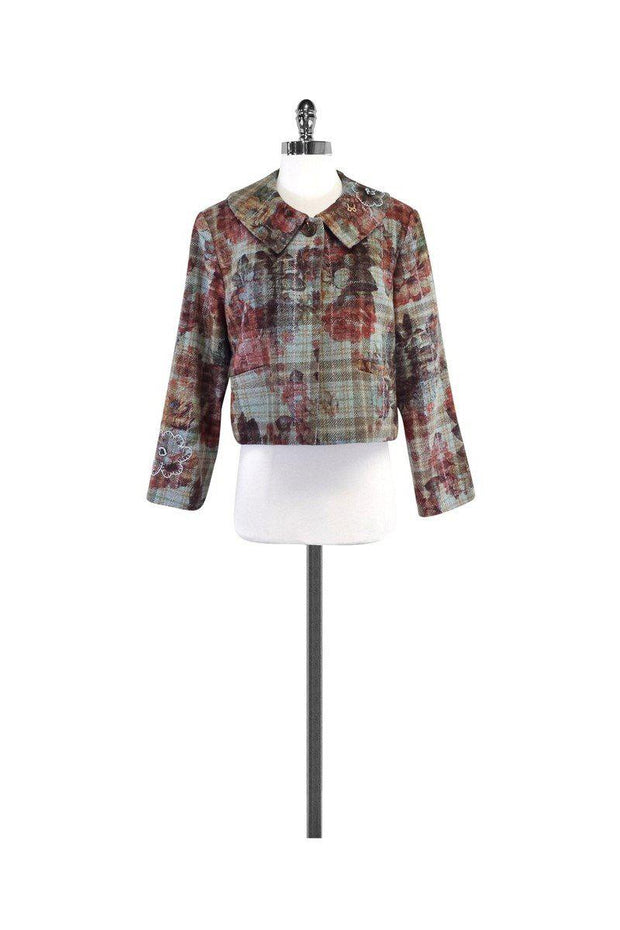 Current Boutique-St. John Sport - Floral & Plaid Wool Jacket Sz M