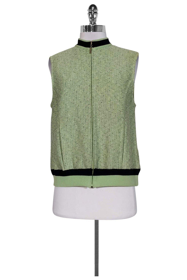 Current Boutique-St. John Sport - Green & Black Zip Vest Sz M