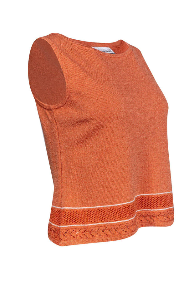 Current Boutique-St. John Sport - Orange Knit Tank Top Sz S