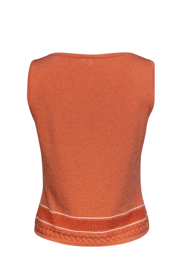 Current Boutique-St. John Sport - Orange Knit Tank Top Sz S