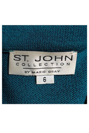 Current Boutique-St. John - Teal Knit Blazer Sz 6