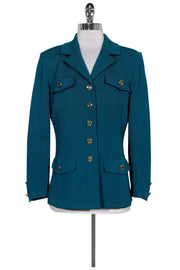 Current Boutique-St. John - Teal Knit Blazer Sz 6