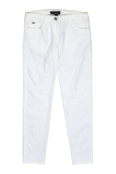 Current Boutique-St. John - White Geometric Textured Straight Leg Pants Sz 4