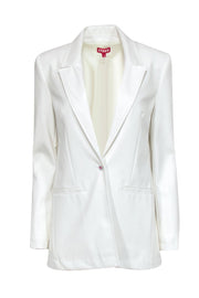 Current Boutique-Staud - Ivory Vegan Leather Blazer w/ Bright Pattern Buttons Sz S