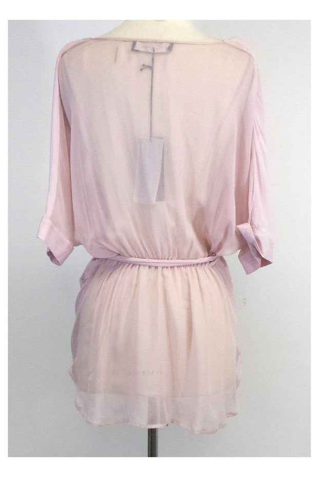 Current Boutique-Stella & Jamie - Blush Silk Short Sleeve Top Sz S