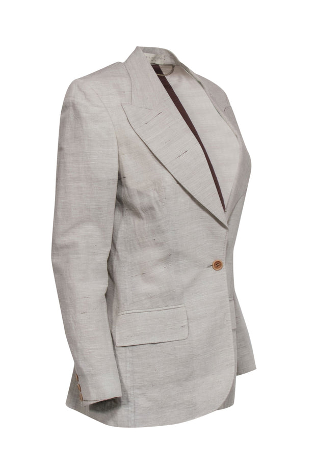 Current Boutique-Stella McCartney - Beige Buttoned Cotton Blend Blazer Sz 6