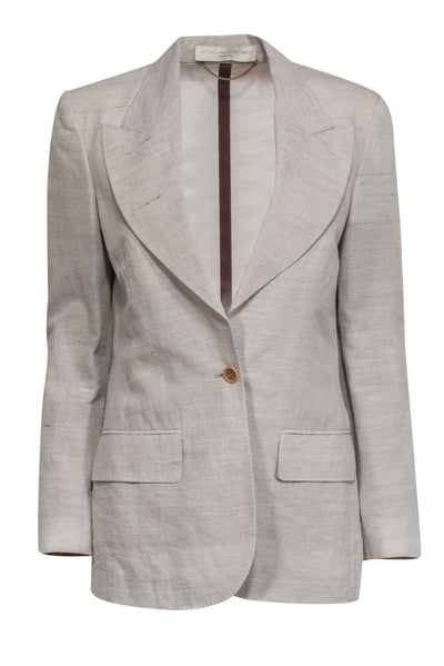 Current Boutique-Stella McCartney - Beige Buttoned Cotton Blend Blazer Sz 6