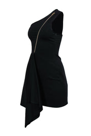 Current Boutique-Stella McCartney - Black One-Shoulder Asymmetrical Dress w/ Front Zipper Sz S