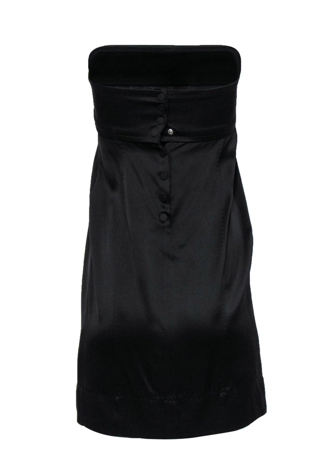 Current Boutique-Stella McCartney - Black Strapless Satin Shift Dress Sz S