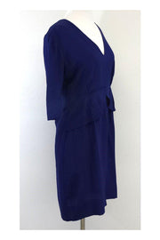 Current Boutique-Stella McCartney - Navy Silk Quarter Length Sleeve Dress Sz 8