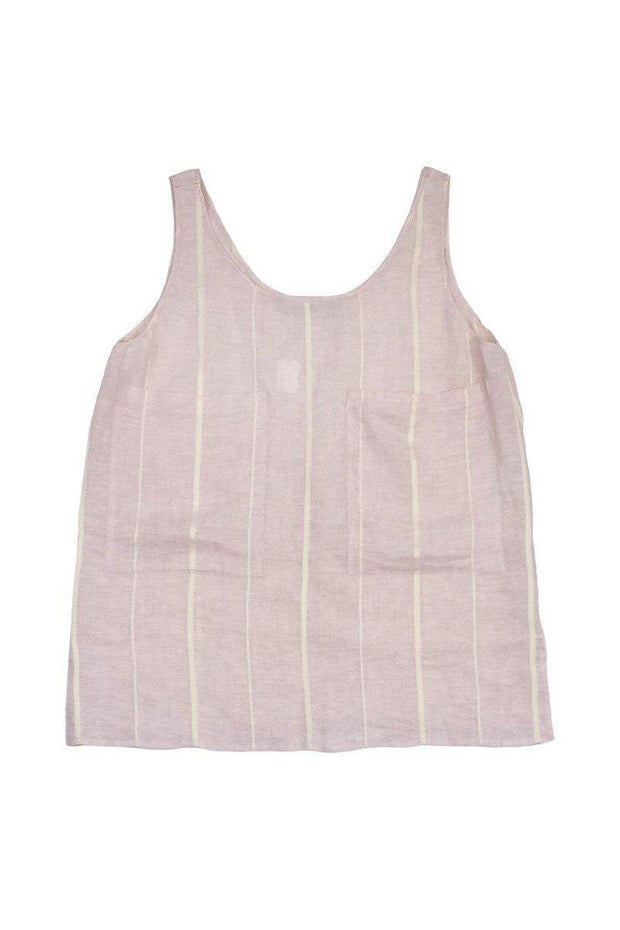 Current Boutique-Stella McCartney - Pink & Ivory Striped Linen Tank Sz 6