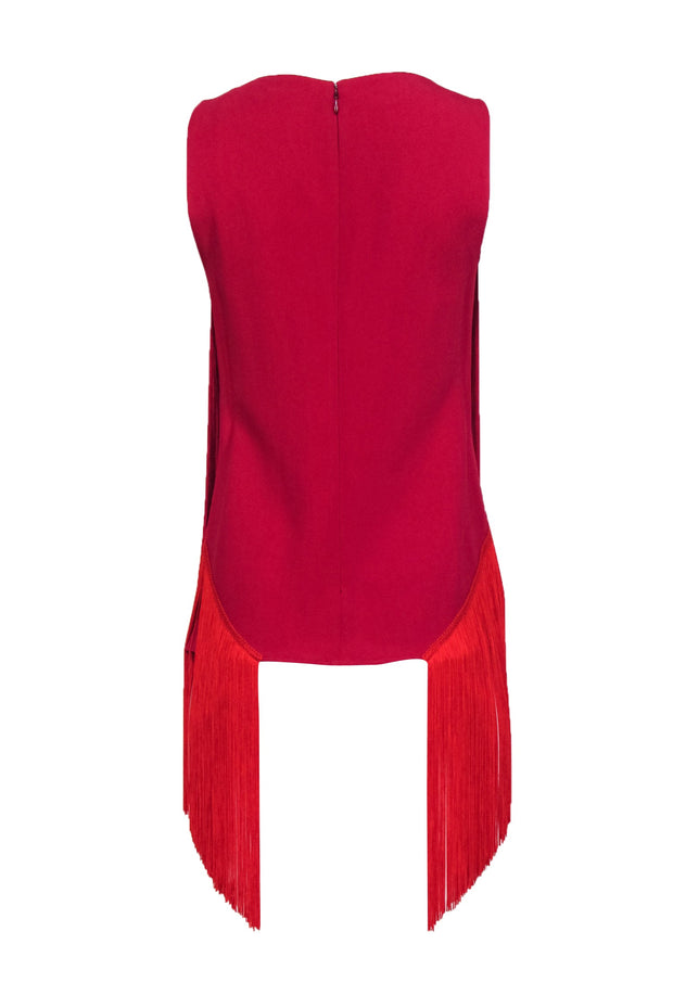 Current Boutique-Stella McCartney - Red Two-Toned Fringed Tank Sz 2