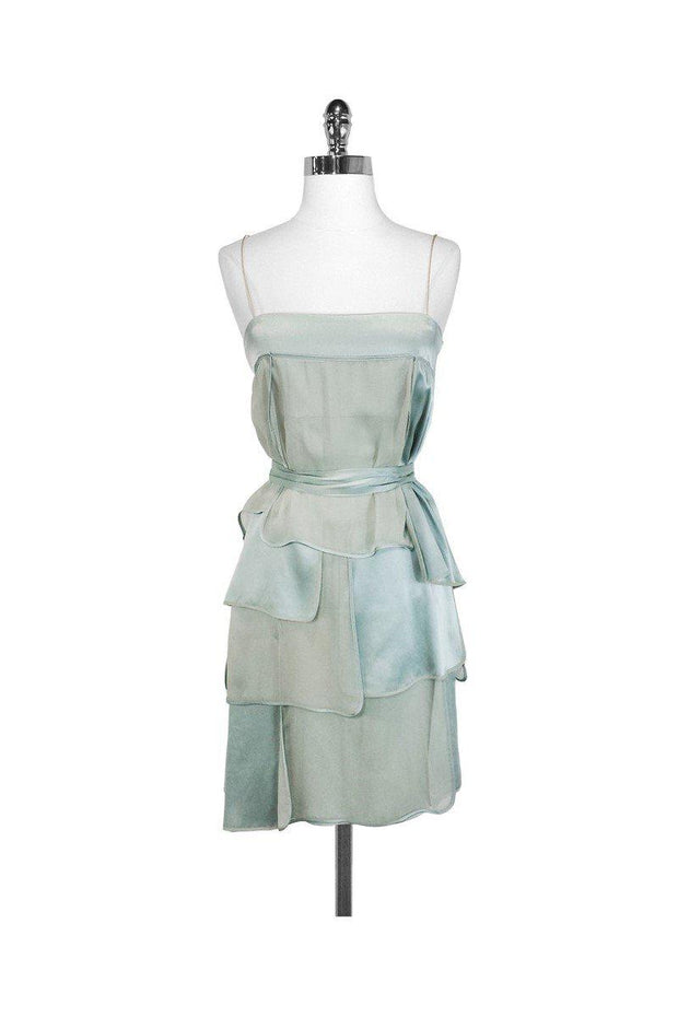 Current Boutique-Stella McCartney - Seafoam Green Silk Tiered Dress Sz 8