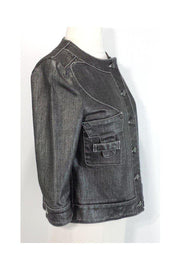 Current Boutique-Stella McCartney - Silver Denim Cropped Jacket Sz 6