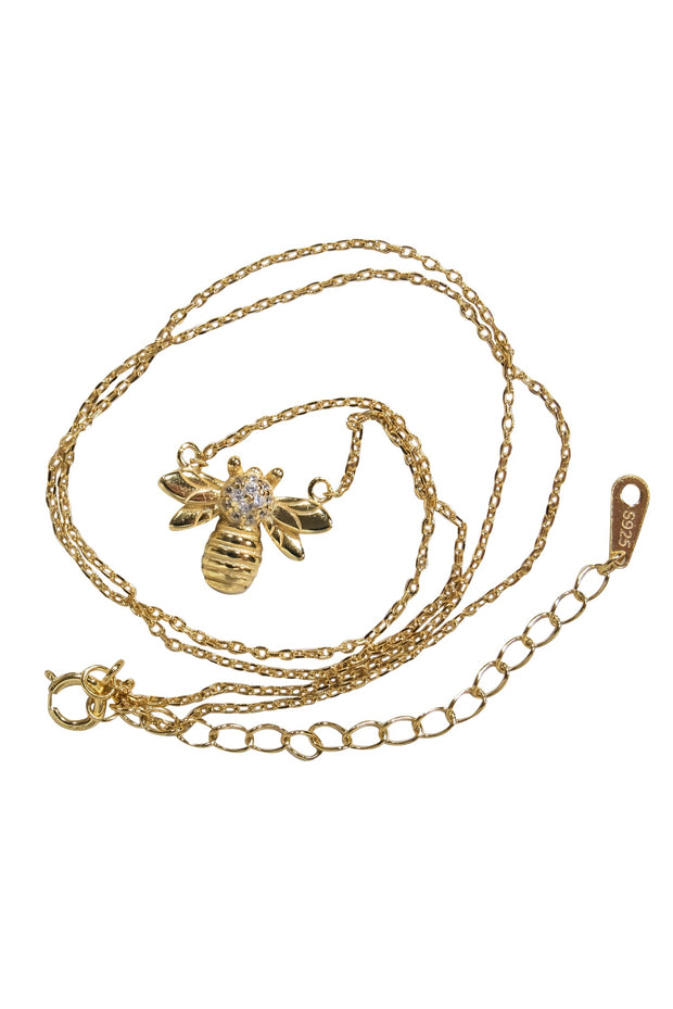 Current Boutique-Sterling Silver Gold-Plated Bee Pendant Necklace