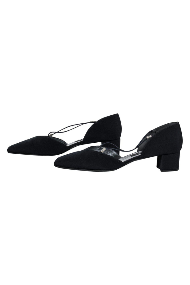 Current Boutique-Stuart Weitzman - Black Block Heel Pumps w/ Crisscross Design Sz 7.5