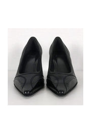 Current Boutique-Stuart Weitzman - Black Leather Pointed Pumps Sz 9