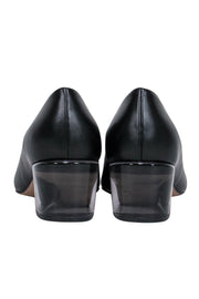 Current Boutique-Stuart Weitzman - Black Leather Pointed Toe Pumps w/ Lucite Heels Sz 6