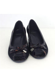 Current Boutique-Stuart Weitzman - Black Peep Toe Pumps w/ Tortoise Trim Sz 9