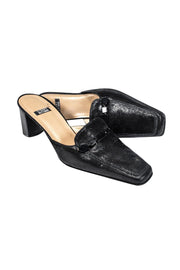 Current Boutique-Stuart Weitzman - Black Square Toe Mules Sz 7.5