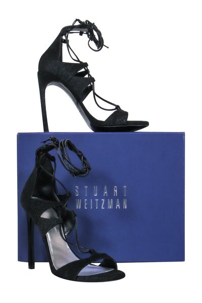 Current Boutique-Stuart Weitzman - Black Strappy Heels Sz 8.5