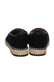 Current Boutique-Stuart Weitzman - Black Suede Almond Toe Espadrille Flats Sz 10.5