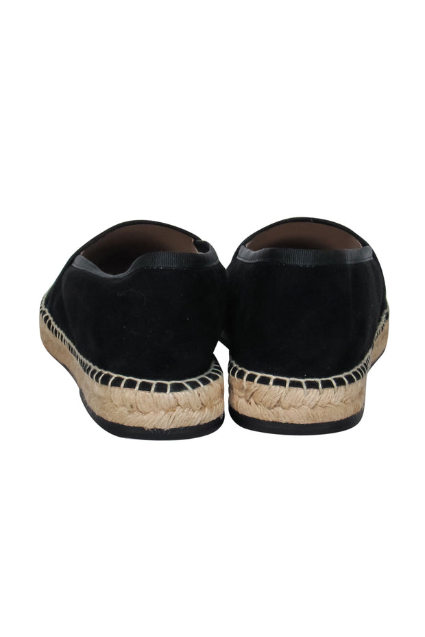 Current Boutique-Stuart Weitzman - Black Suede Almond Toe Espadrille Flats Sz 10.5