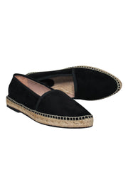 Current Boutique-Stuart Weitzman - Black Suede Almond Toe Espadrille Flats Sz 10.5