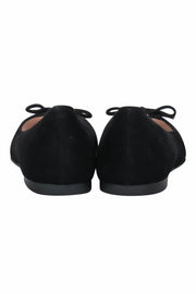 Current Boutique-Stuart Weitzman - Black Suede "Gabby" Ballerina Flats w/ Bow Sz 8.5