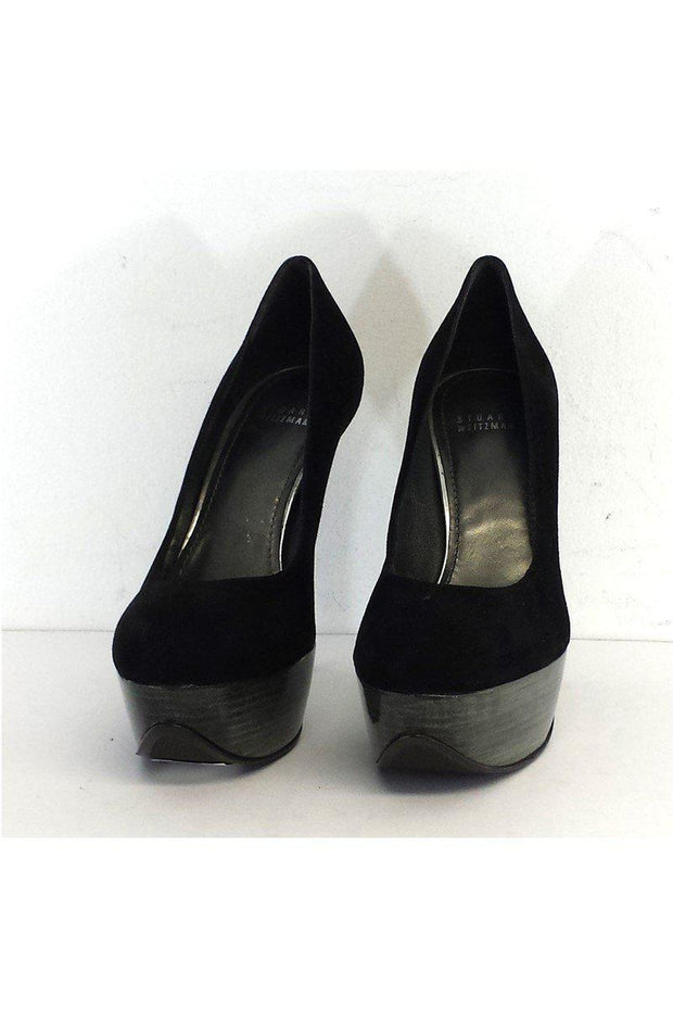 Current Boutique-Stuart Weitzman - Black Suede Platform Heels Sz 9