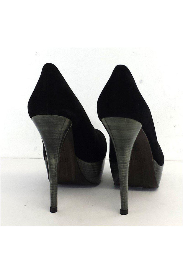 Current Boutique-Stuart Weitzman - Black Suede Platform Heels Sz 9