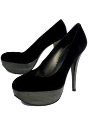 Current Boutique-Stuart Weitzman - Black Suede Platform Heels Sz 9