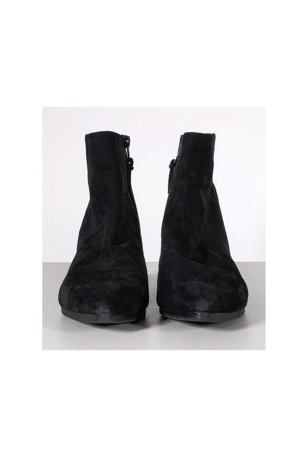 Current Boutique-Stuart Weitzman - Black Suede Pointed Booties Sz 6.5