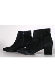 Current Boutique-Stuart Weitzman - Black Suede Pointed Booties Sz 6.5