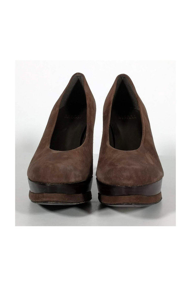 Current Boutique-Stuart Weitzman - Brown Suede Platform Pumps Sz 6