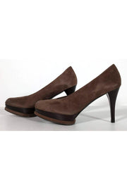 Current Boutique-Stuart Weitzman - Brown Suede Platform Pumps Sz 6