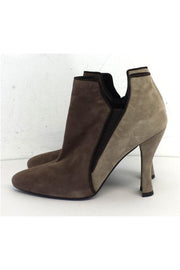 Current Boutique-Stuart Weitzman - Brown & Taupe Suede Booties Sz 9.5