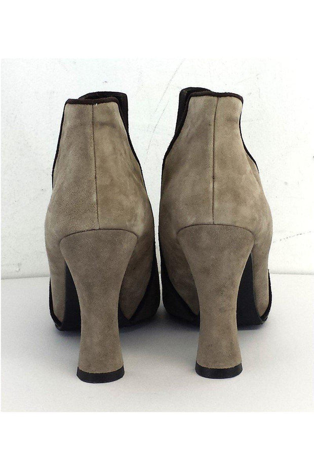 Current Boutique-Stuart Weitzman - Brown & Taupe Suede Booties Sz 9.5