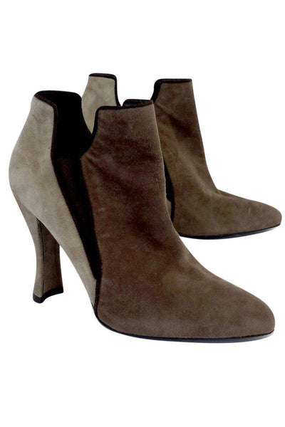 Current Boutique-Stuart Weitzman - Brown & Taupe Suede Booties Sz 9.5