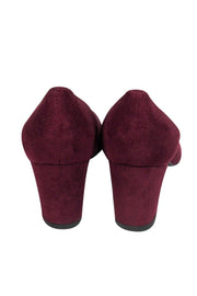 Current Boutique-Stuart Weitzman - Burgundy Suede Block Heels Sz 7.5