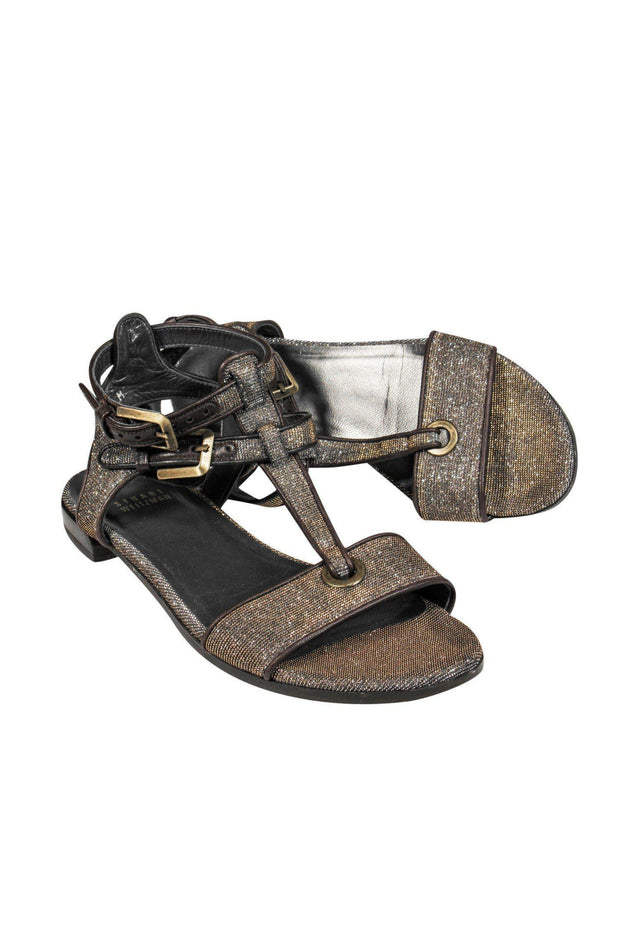 Current Boutique-Stuart Weitzman - Dark Silver Gladiator Sandals Sz 6.5