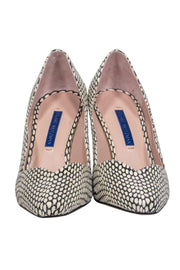 Current Boutique-Stuart Weitzman - White & Black Speckled Snakeskin Pumps Sz 5.5